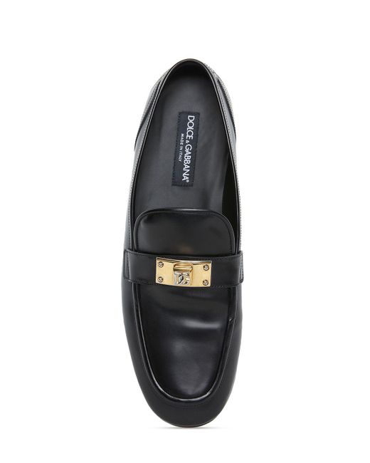 Dolce & Gabbana Black Ariosto Leather Loafers for men