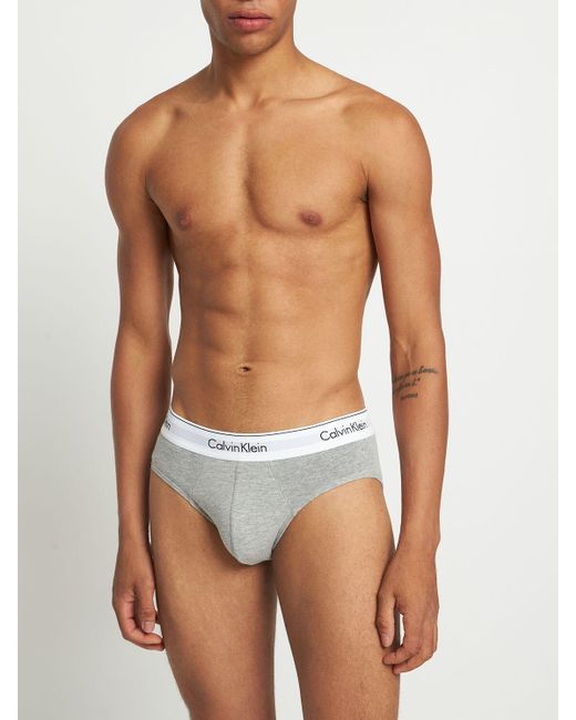 Pack de 3 slips à bande logo Coton Calvin Klein pour homme en coloris Noir Homme Vêtements Sous-vêtements Slips et boxers 