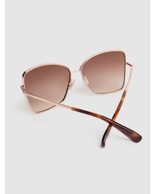 Max Mara Pink Ton Squared Metal Sunglasses