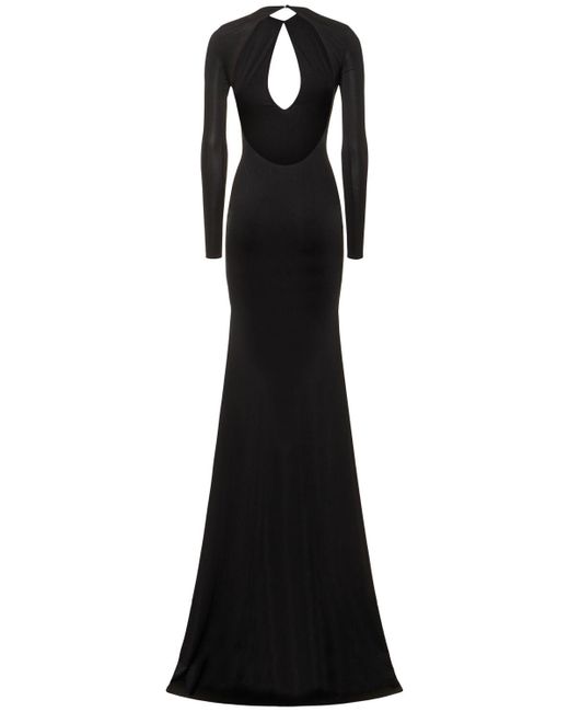 GIUSEPPE DI MORABITO Black Stretch Jersey Midi Dress