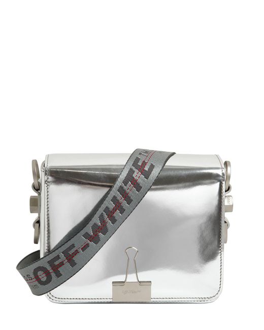 Off-White c/o Virgil Abloh Metallic Binder Clip Mirror Leather Shoulder Bag