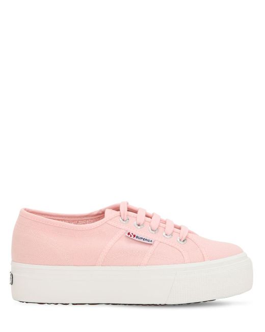 Superga Pink 40mm Canvas Platform Sneakers