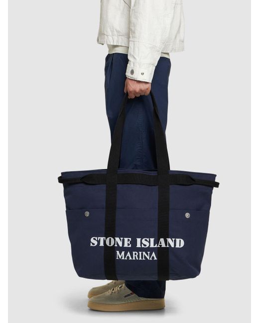 Borsa shopping marina stampata di Stone Island in Blue da Uomo