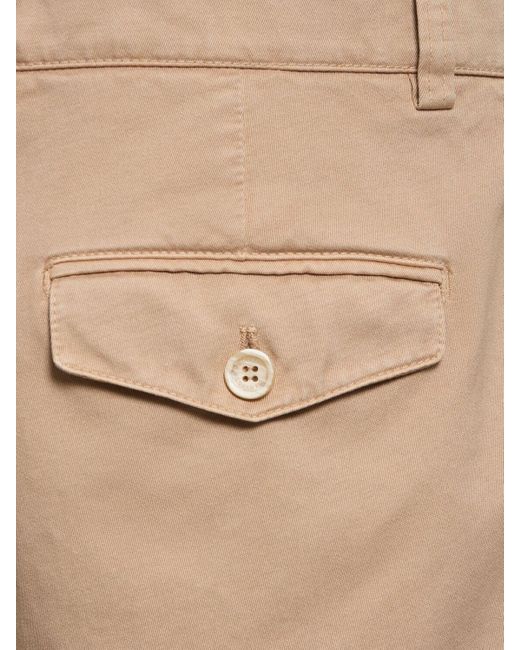 Shorts de algodón teñido Brunello Cucinelli de hombre de color Natural