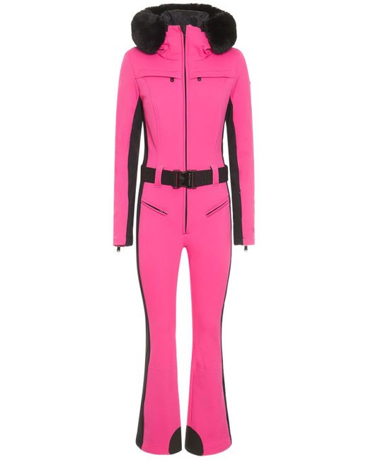 Goldbergh Pink Parry Faux Fur Ski Suit