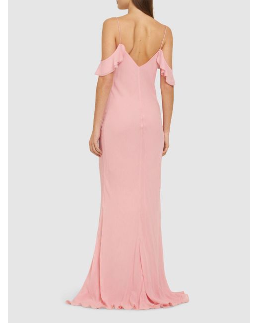 Mujer Vestido Maxi De Georgette Self-Portrait de color Pink