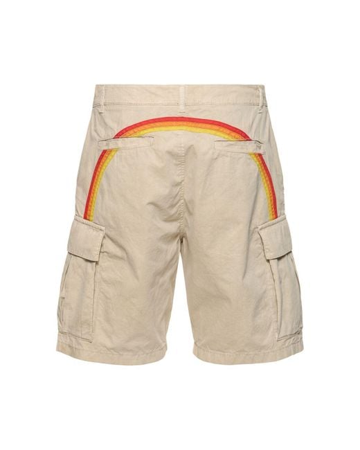 Sundek Natural Striped Cotton Poplin Cargo Shorts for men