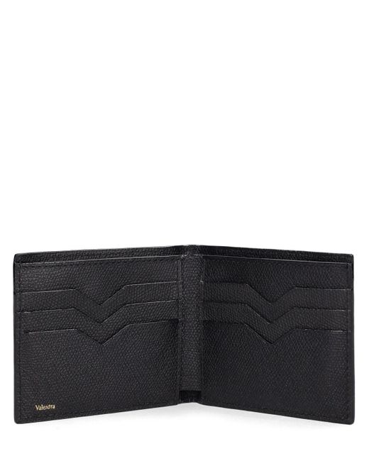 Valextra Black 6Cc Leather Bifold Wallet for men