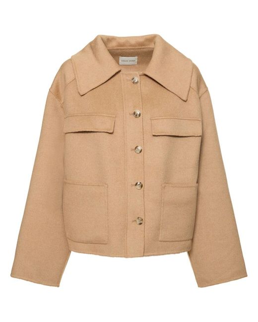 Loulou Studio Natural Cilla Wool & Cashmere Jacket