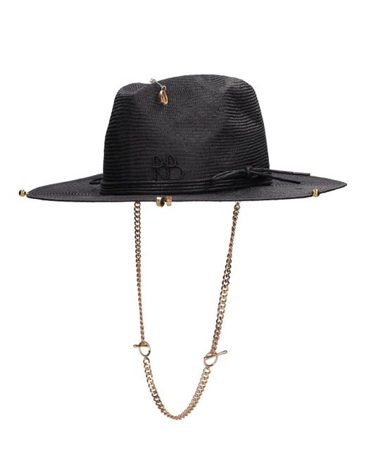Sombrero fedora de fieltro con cadena Ruslan Baginskiy de color Black