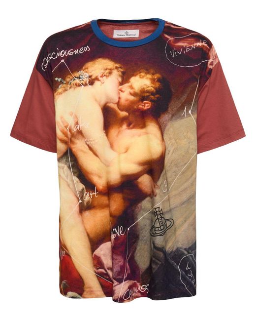 Vivienne Westwood Pink Kiss Print Cotton Over T-shirt for men