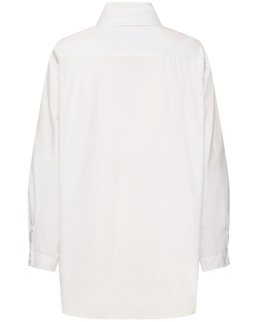 Camicia a-chain in cotone di Yohji Yamamoto in White da Uomo