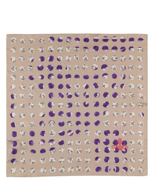 Vivienne Westwood Pink Quadratischer Seidenfoulard "dots Pocket"