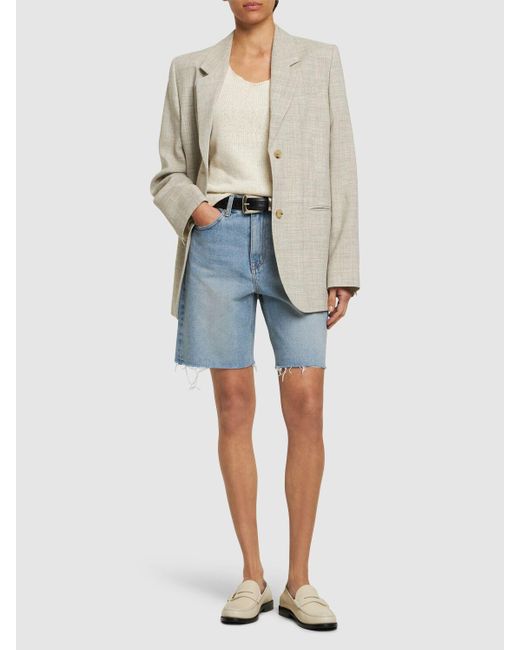 DUNST Blue Raw Edge Denim Shorts