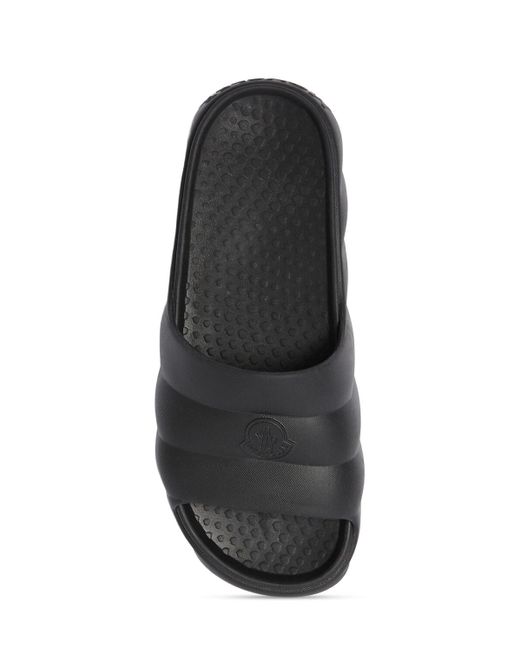 Moncler Black Lilo Rubber Slide Sandals for men