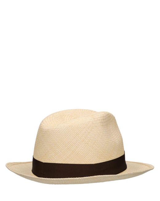 Sombrero panamá "quito" de paja Borsalino de hombre de color White