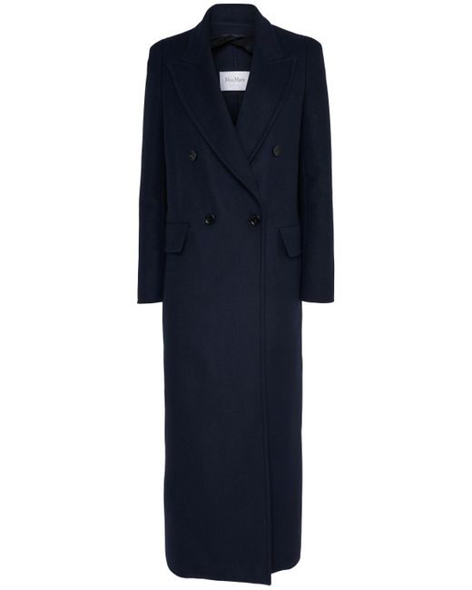 Max Mara Albania Wool & Cashmere Coat in Blue | Lyst Canada