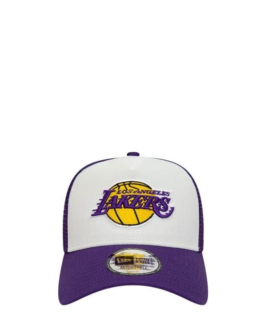 New Era Men Los Angeles lakers hats Fitted (Blue Purple)