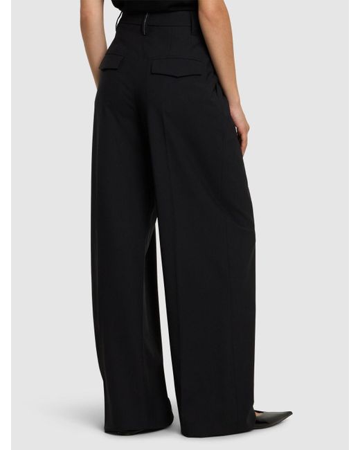 Brunello Cucinelli Black Weite Hose Aus Wollmischung