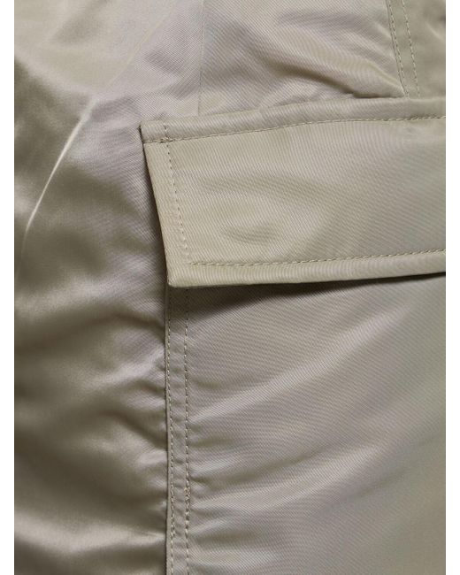 Sacai Gray Pleated Nylon Twill Cargo Midi Skirt