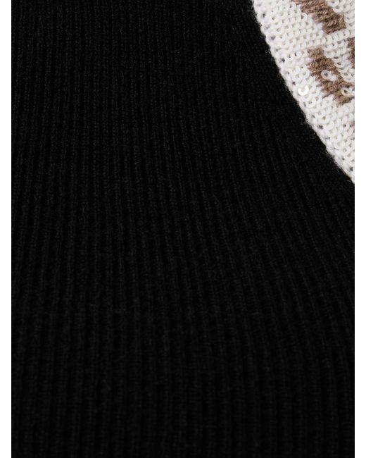 Max Mara Black Pleiadi Wool & Cashmere Sleeveless Top