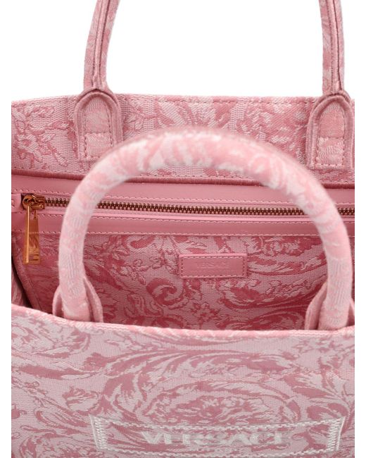 Versace Pink Small Barocco Jacquard Tote Bag