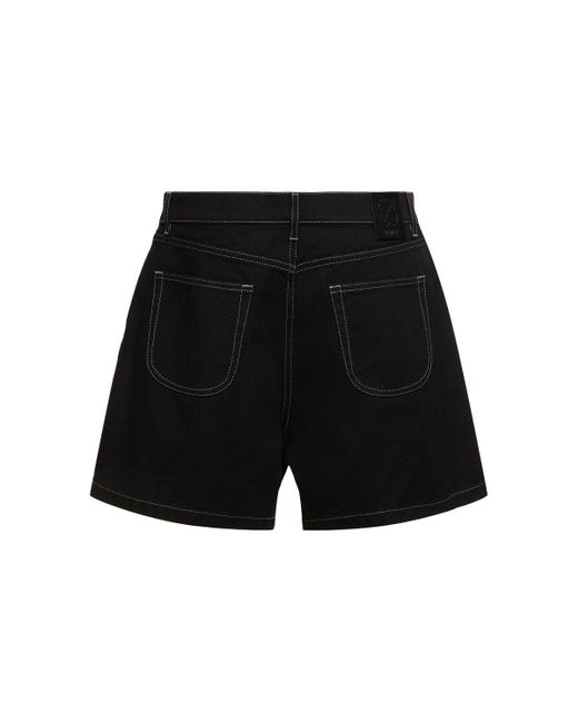 Shorts in denim di cotone con logo 90s di Off-White c/o Virgil Abloh in Black da Uomo
