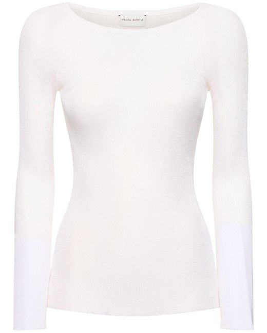 Top in maglia di jersey di Magda Butrym in White