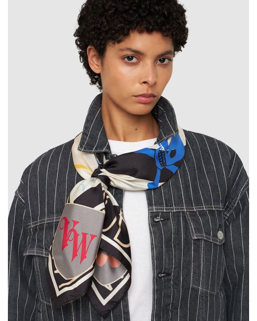Pañuelo cuadrado de seda Vivienne Westwood de color Black