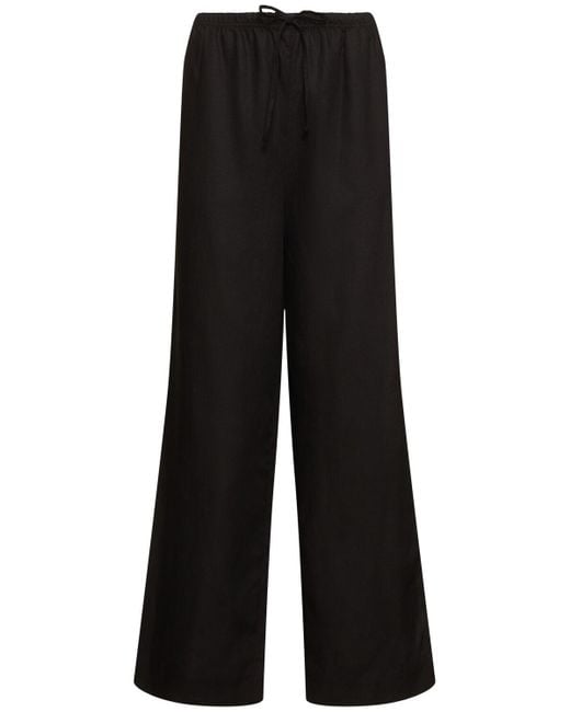 DUNST Black Rayon Blend Banded Pants