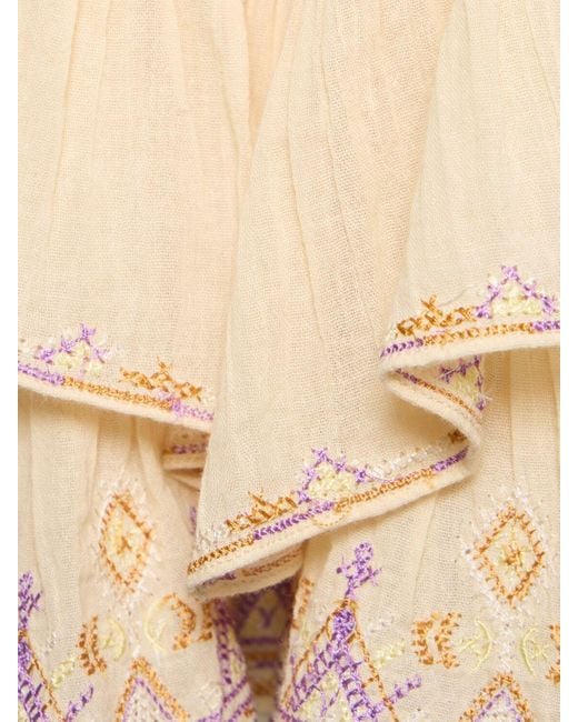 Minifalda de algodón con volantes Isabel Marant de color Natural