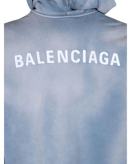 メンズ Balenciaga コットンジャージーフーディー Blue