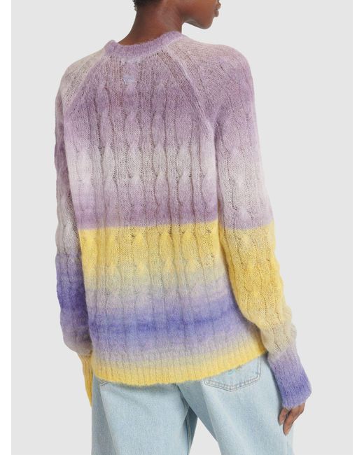 Etro Pink Faded Mohair Blend Crewneck Sweater
