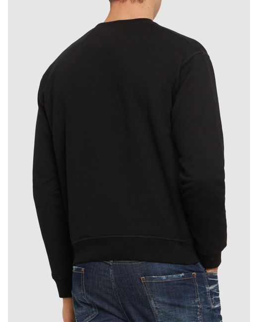 DSquared² Black Logo Cotton Jersey Sweatshirt for men