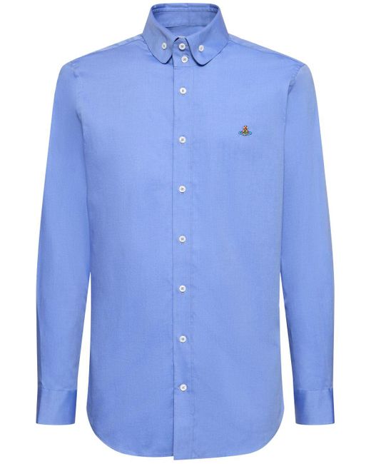 Vivienne Westwood Hemd Aus Baumwollpopeline in Blue für Herren