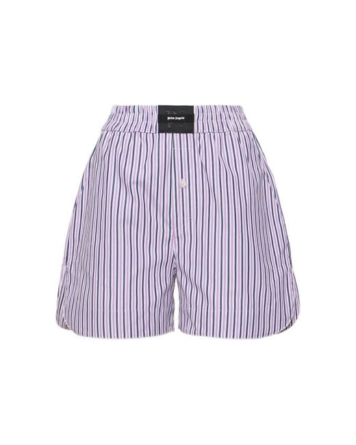 Shorts in cotone di Palm Angels in Purple