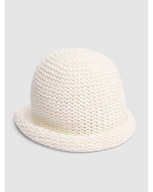 Loro Piana White Hida Cloche Cotton Blend Hat