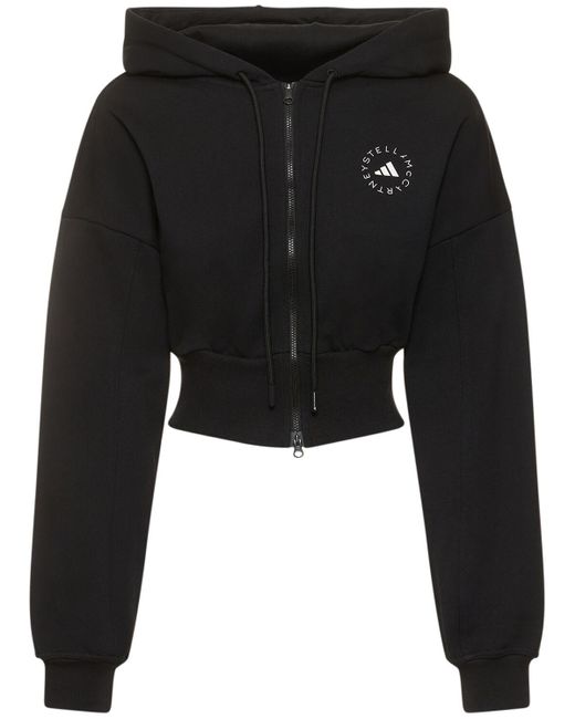 Sweat-shirt court zippé Adidas By Stella McCartney en coloris Black