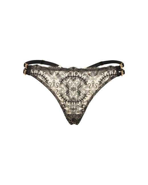 Bordelle Cymatic Lace Thong in Black | Lyst