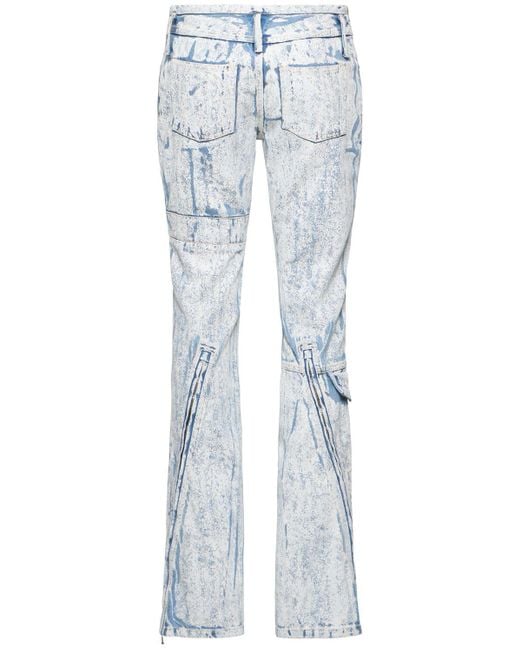 Acne Blue Coated Denim Midrise Straight Jeans