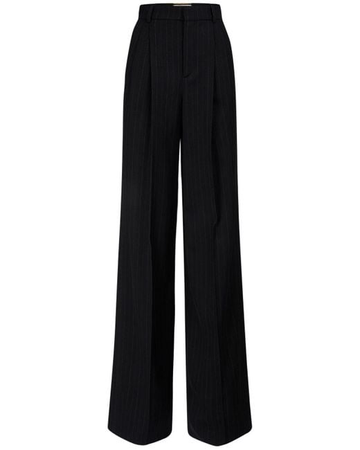 Pantalones de mezcla de lana Saint Laurent de color Black