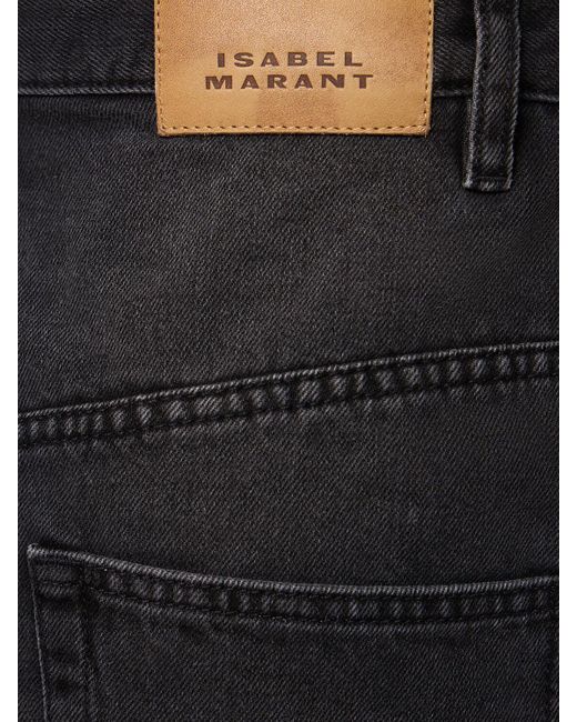 Jupe longue en denim de coton vandy Isabel Marant en coloris Black