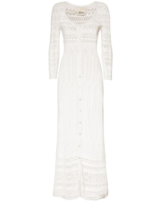 Vestido largo de algodón crochet Isabel Marant de color White