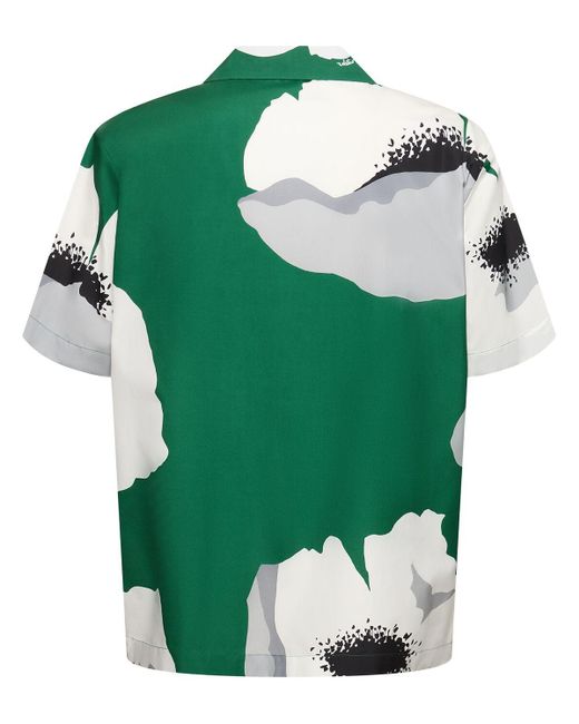 Valentino Kurzärmliges Hemd Aus Baumwolle in Green für Herren