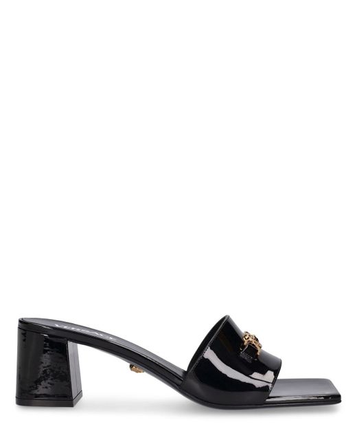 Versace Black 55Mm Patent Leather Mules