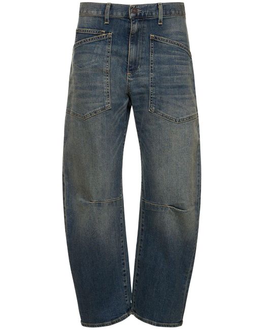 Nili Lotan Blue Jeans Aus Baumwolle Mit Schlitz "shon"