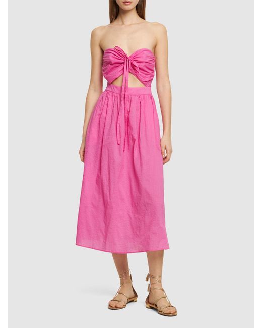 Robe longue à encolure licou limone Marysia Swim en coloris Pink