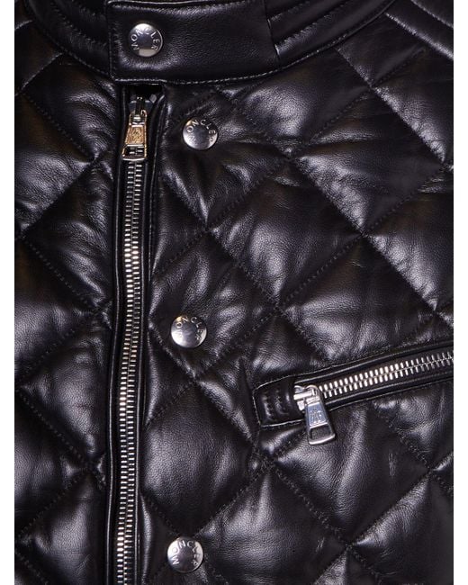Moncler Zancara Quilted Leather Moto Jacket in Black for Men | Lyst UK