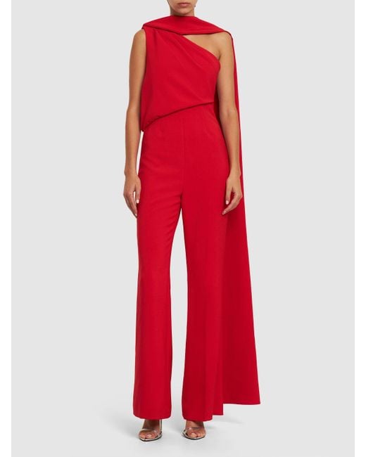 Roland Mouret Red Jumpsuit Aus Krepp