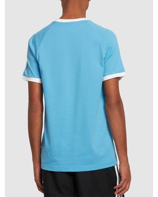 Adidas Originals Blue 3-stripes Cotton T-shirt for men